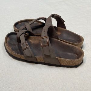 Birkenstock Mayari Straps Slip on Leather Sandals Women's Shoes Sz 38
